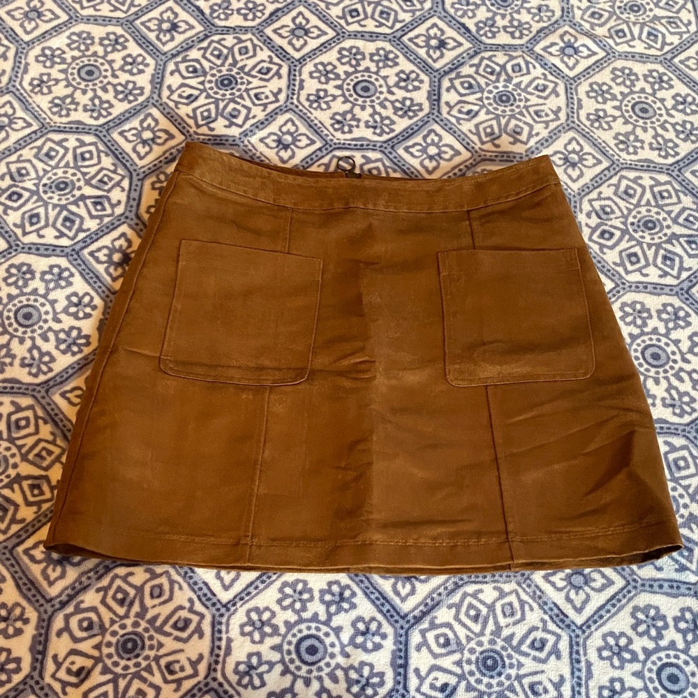Old Navy Brown Mini Skirt with Front Patch Pockets